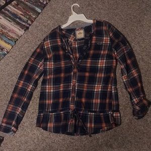 Hollister Brand button down flannel blouse Size L